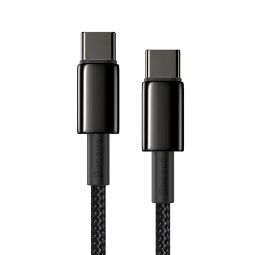 cabo-dados-baseus-tungsten-gold-usb-c-1m-100w-preto-sumtek