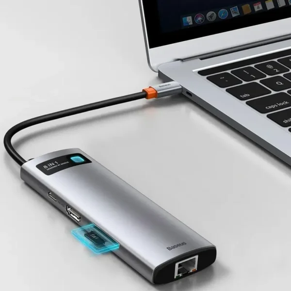 hub-baseus-metal-gleam-usb-c-para-usb-30usb-chdmileitor-de-cartoesrj-45-cinzento-sumtek