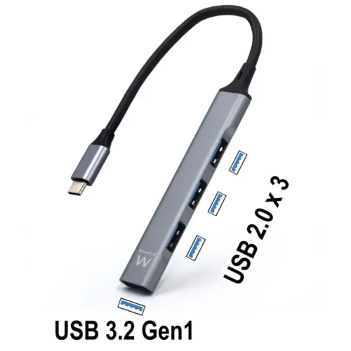 hub-ewent-ew1145-usb-c-para-4x-usb-cinzento-sumtek